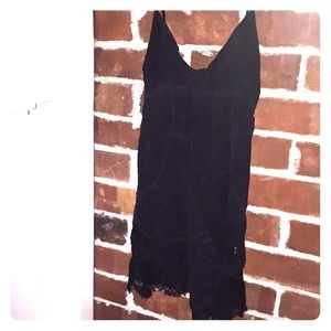Black silk tank top